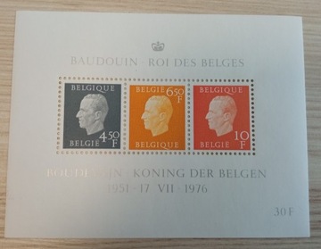 Znaczki** Belgia 1976r Mi.bl 44 Królowie Belgijscy