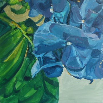 Obraz na płótnie ręcznie malowany akrylowy, kwiaty