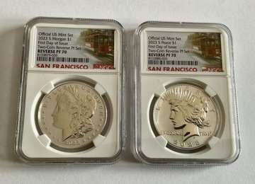 2023-S MORGAN I PEACE DOLLAR NGC PF70