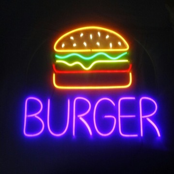 BURGER neon LED reklama wewnętrzna