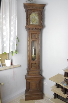 Dwumiesięczny wiedeński zegar stojący XIX wiek