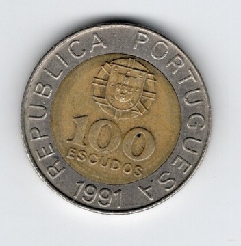 Portugalia 100 eskudo, moneta obiegowa