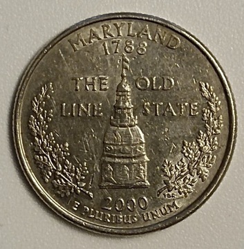 Rzadka Moneta USA QUARTER MARYLAND 25 CENTÓW 2000