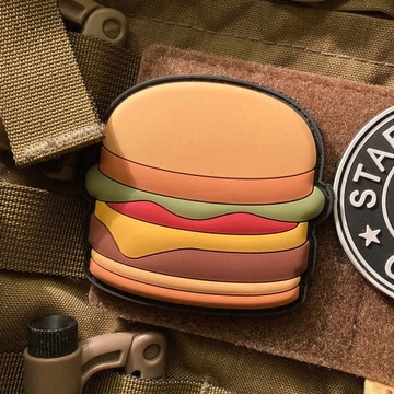 HAMBURGER - Naszywka PVC Morale Patch z rzepem