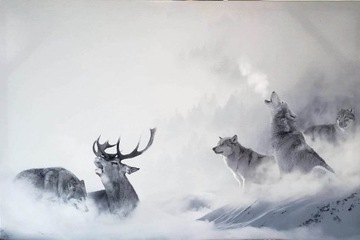 Obraz drukowany na płótnie wilki
