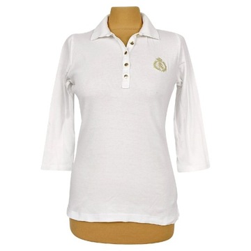 Ralph Lauren biala bluzka złote logo rozmiar S