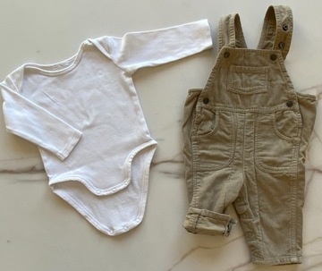 Benetton. baby sztruksowe spodnie body 56cm