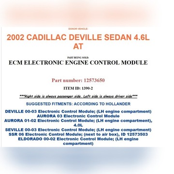 modul silnika Cadillac deville dts 2002