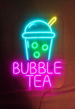 BUBBLE TEA neon LED reklama wewnętrzna