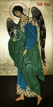 Archanioł Gabriel, ikona deska tempera