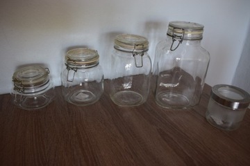 Słoje ,weki z szklanymi pokrywkami - Ikea ,Fido - 5 sztuk