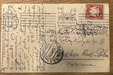 Stara pocztówka Niemcy wysłana w 1909