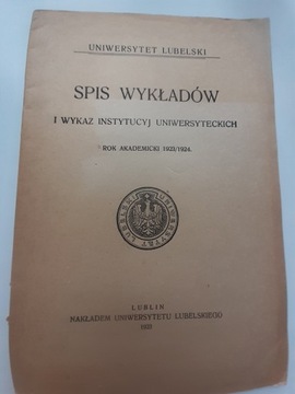 Uniwersytet Lubelski. Spis Wykładów i Wykaz ...