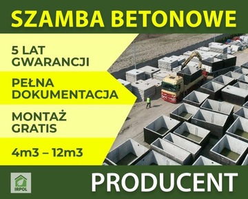 SZAMBO BETONOWE 10M3 Zbiornik na szambo deszczówkę