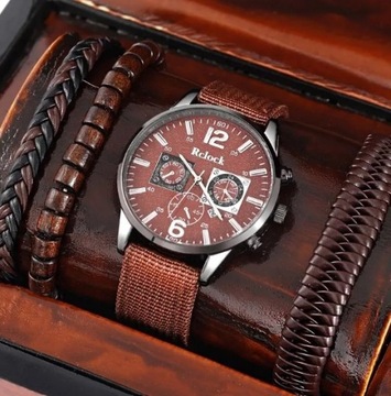 Zegarek + Bransoletki Prezent Mężczyzny Chłopaka