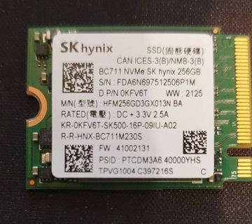 DYSK SSD 256GB M.2 2242