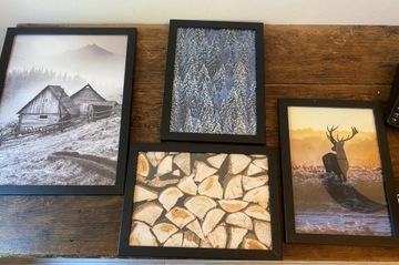 Komplet obrazków z ramkami na ścianę 