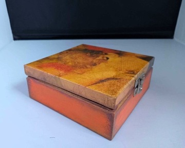 Szkatułka, pudełko z motywem aniołka 12,5x12,5