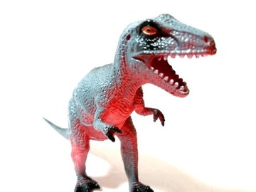 Figurka dinozaura duży tyranozaur siwo czer.