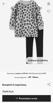 H&M komplet dłuższa bluza tunika + legginsy 110