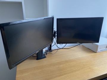 2xmonitor ASUS 24",Osprzęt do stanowiska biurowego