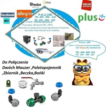 Do Połączenia dwóch Paletopojemnik Mauzer kran 1”