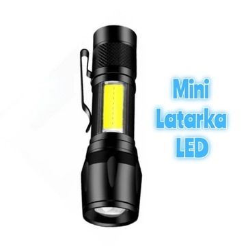 Mini Latarka LED, 3 Tryby, Ładowanie USB