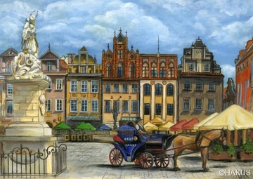 Obraz Akrylowy - Poznań, Rynek, dorożka