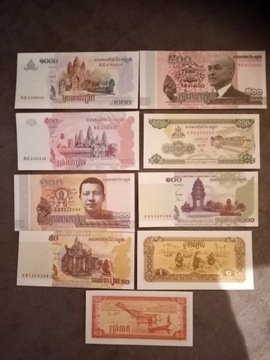 Zestaw banknotów Kambodża