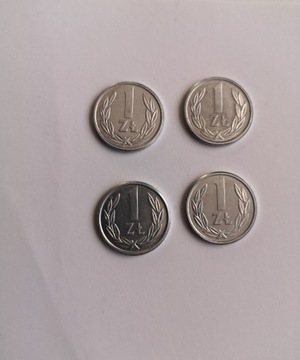 4 monety nominał 1 złoty 1989