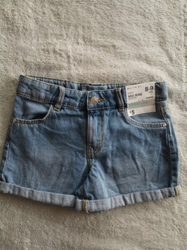 Nowe krótkie spodenki szorty jeansowe 134