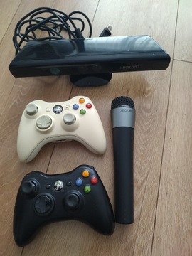 Zestaw Xbox 360 Slim Kinect 2 pady Mikrofon 6 gier