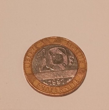Francja 10 frank 1991 rok