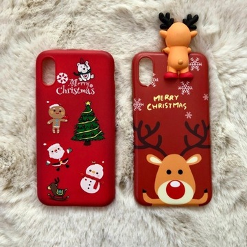 2x Świąteczne Christmas etui/case do iPhone X, XS 
