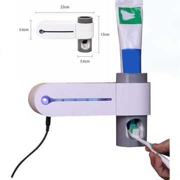 WIESZAK STERYLIZATOR UV SZCZOTECZEK DOZOWNIK PASTY