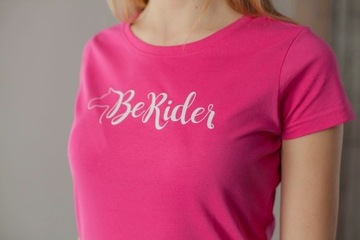 Koszulka t-shirt jeździecki BeRider L różowy