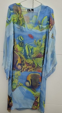 Kasike tunika/sukienka zwiewna w ryby rafa koralow