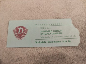 Bilet Puchar UEFA Dynamo Drezno-Standard Luttich