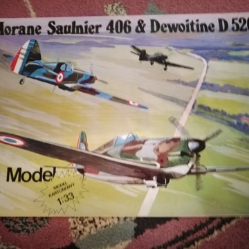 Modele karton. Morane Saulnier 406 &Dewoitine D520