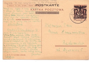 Kraków - Radomsko GG całostka Fi Cp 6a 1940