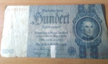 Banknot 100 marek niemieckich 1935 rok. 