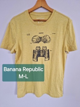 Miodowy męski t-shirt na lato, podkoszulek Banana Republic, M-L