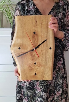 Zegar drewniany z robinii akacjowej loft naturalny