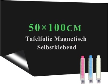 Lyzzxi Folia tablicowa 50x100 zmywalna magnetyczna czarna