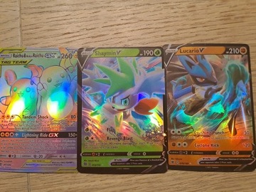 Zestaw kart Pokemon (3 karty) - błyszczące (foil)