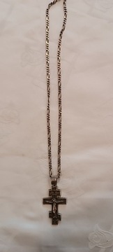 Naszyjnik z Krzyżem prawosławnym, srebro 925