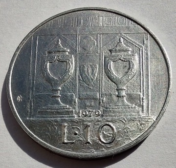 SAN MARINO 10 Lire 1979 okołoMENNICZA