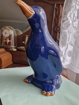 Pingwin figurka ceramiczna szkliwiona vintage