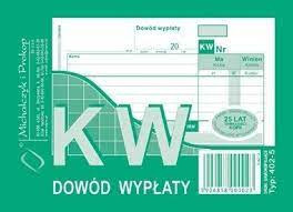 KW dowód wypłaty A6