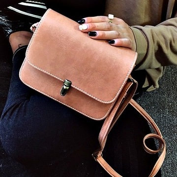 Torebka na ramię Crossbody Pudrowy róż Pink